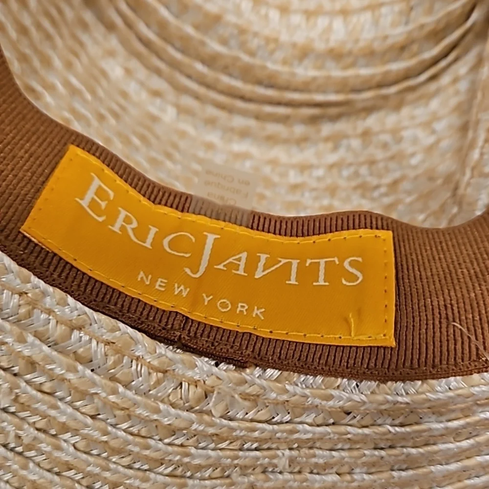 💕ERIC JAVITS💕 Sunshade Squishee Packable Straw Fedora Hat ~ OS Cream NWT - Picture 15 of 16